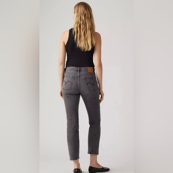 Levi’s Premium Wedgie Straight Fit Jeans Button Fly Black Sz 25 - Picture 3 of 9